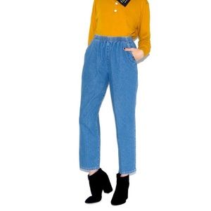 Vintage High Waisted Elastic Waist Mom Jeans